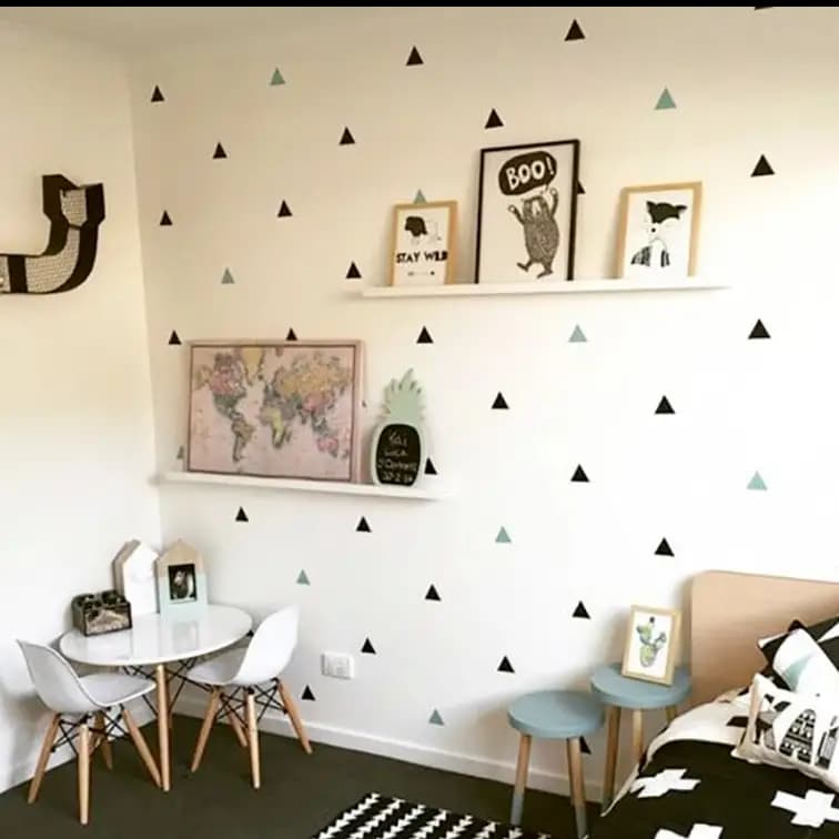 Baby Boy Room Triangles Wall Stickers Simple Shape for Children Room Art Decorative Sticker Kids Nursery Wall Decals Home Decor