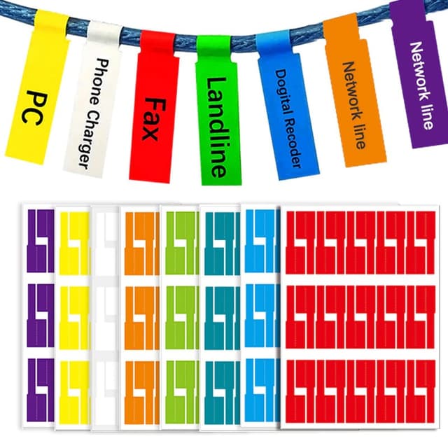 150Pcs/5 Sheets Cable Labels Wire Marking Network Waterproof Laser Printer