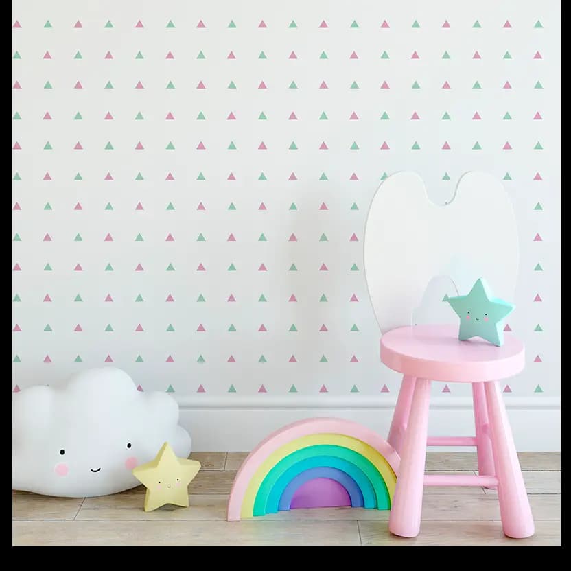 Baby Boy Room Triangles Wall Stickers Simple Shape for Children Room Art Decorative Sticker Kids Nursery Wall Decals Home Decor